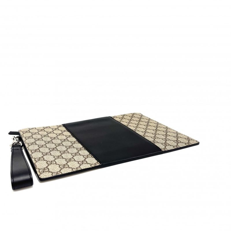 Gucci Clutch Bag Men Pouch Second Bag Gucci 495017 GG Supreme Canvas Leather