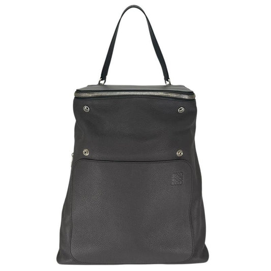 Loewe Backpack Men's Anagram Goya Backpack Loewe Leather Gray Silver Hardware