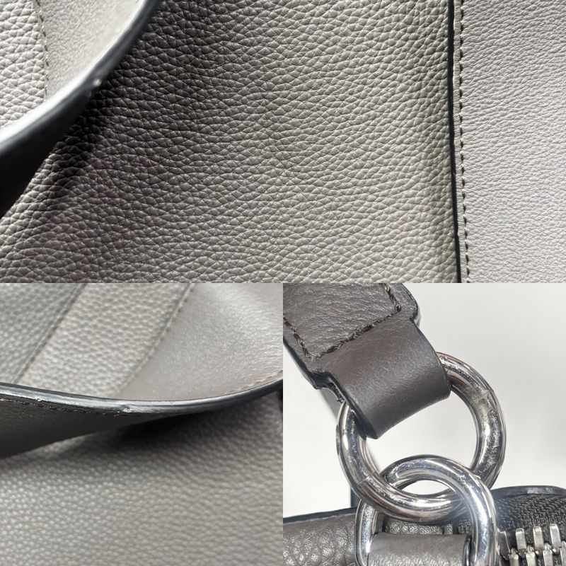 Loewe Backpack Men's Anagram Goya Backpack Loewe Leather Gray Silver Hardware