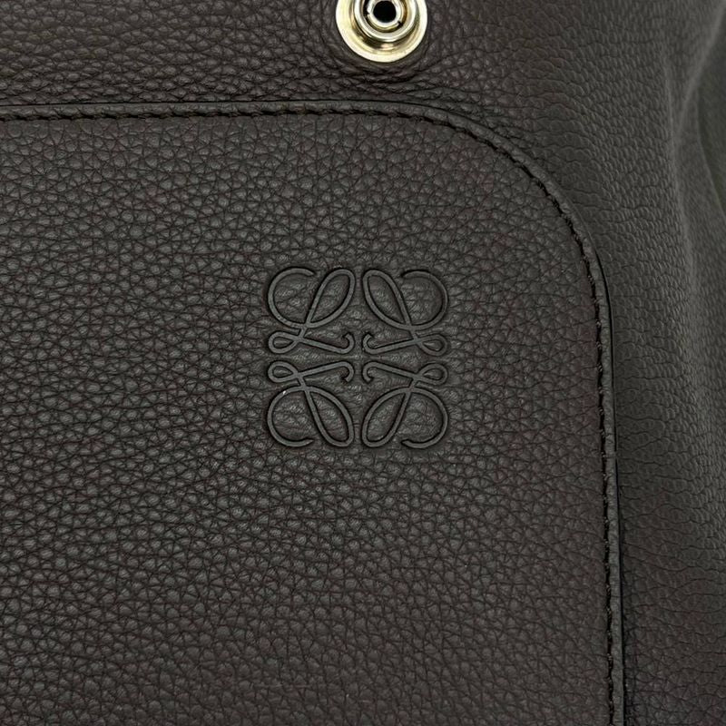 Loewe Backpack Men's Anagram Goya Backpack Loewe Leather Gray Silver Hardware