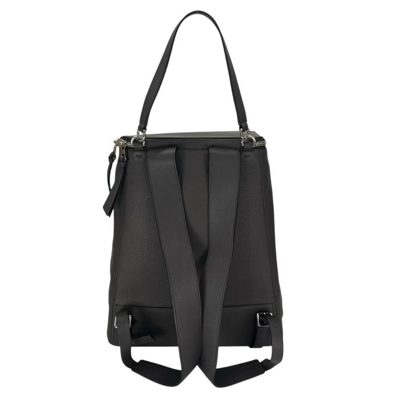 Loewe Backpack Men's Anagram Goya Backpack Loewe Leather Gray Silver Hardware