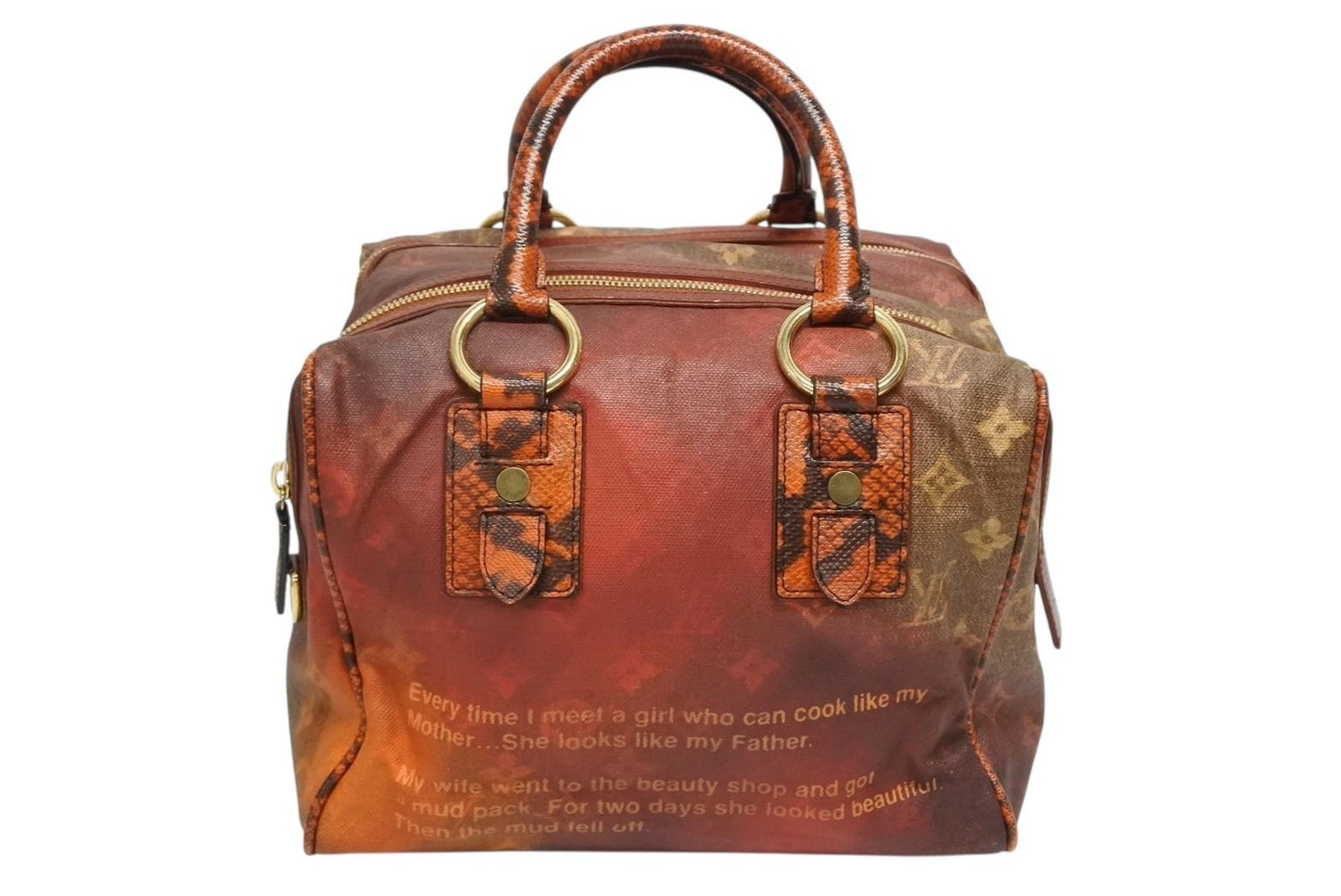 Louis Vuitton Richard Prince Jokes Man Crazy Handbag Rouge Gold