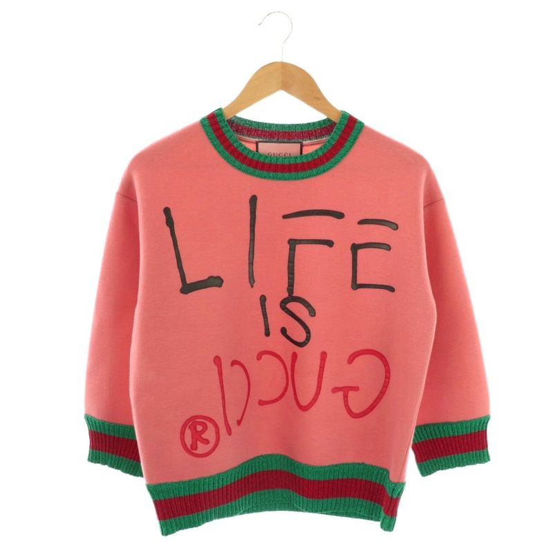 Gucci Ghost Sweat Shirt Sweatshirt Pullover Long Sleeve S Pink 422724 HK - OS