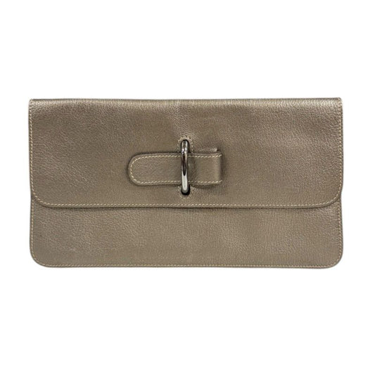 Hermes Stopper Chaine D'ancre Clutch Bag Leather Gold Ladies Hermes Preowned