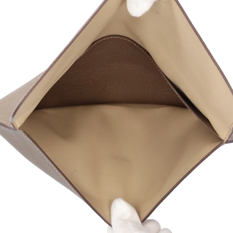 Hermes Stopper Chaine D'ancre Clutch Bag Leather Gold Ladies Hermes Preowned