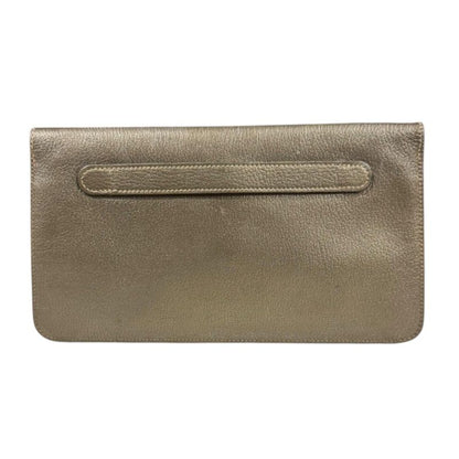 Hermes Stopper Chaine D'ancre Clutch Bag Leather Gold Ladies Hermes Preowned