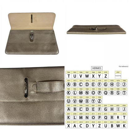 Hermes Stopper Chaine D'ancre Clutch Bag Leather Gold Ladies Hermes Preowned