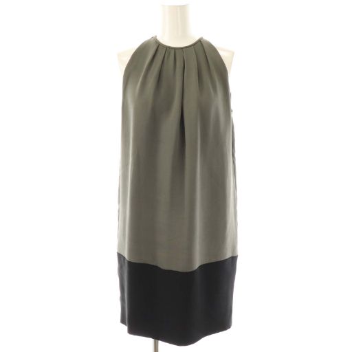 Celine Silk Dress Mini Sleeveless 34 Gray Black HK - OS