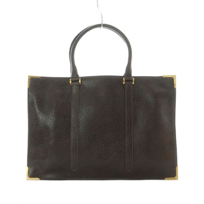 Fendi Tote Leather Genuine Leather Brown Square Plate 8bh228 RI - OS