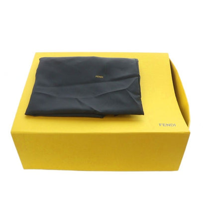 Fendi Tote Leather Genuine Leather Brown Square Plate 8bh228 RI - OS