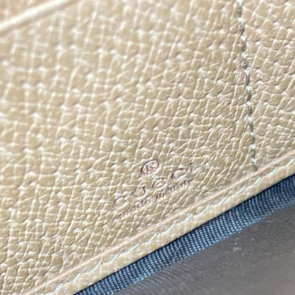 Gucci Bree 323397 Beige And Dark Brown Round Zipper Leather Long Wallet
