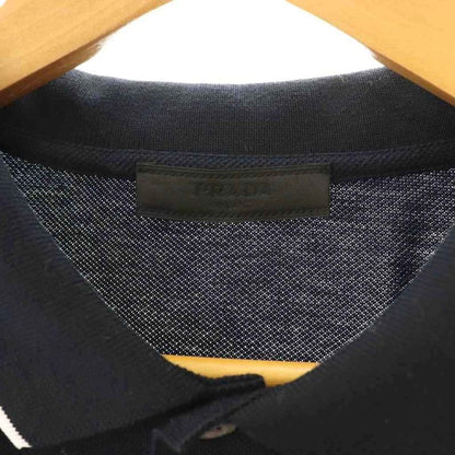 Prada Sjn256 25 Years Deer Rubber Logo Polo Shirt Short Sleeves XL Dark Navy