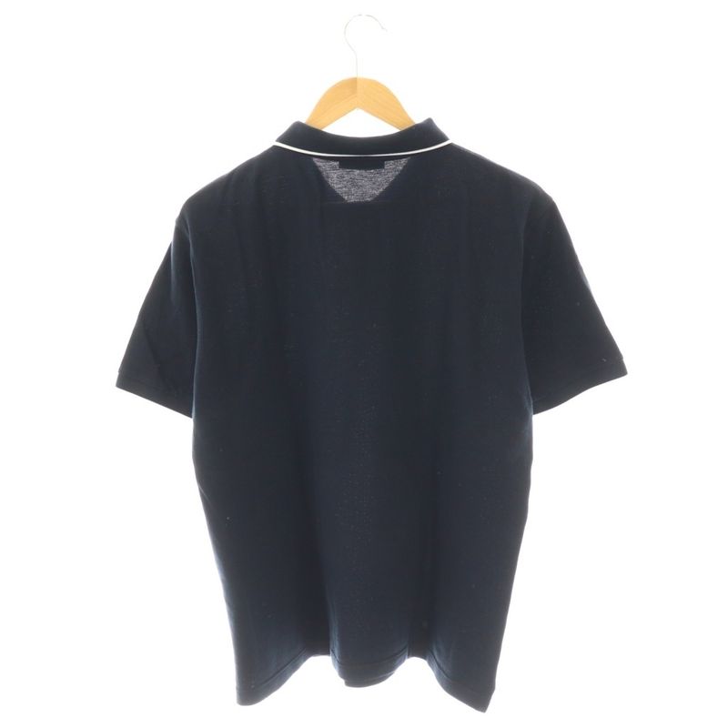 Prada Sjn256 25 Years Deer Rubber Logo Polo Shirt Short Sleeves XL Dark Navy