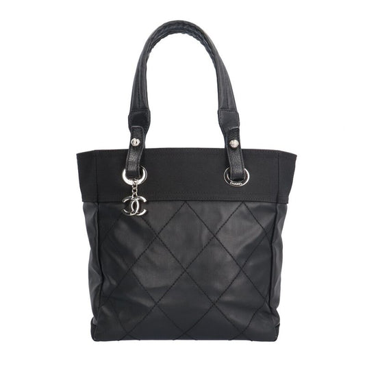Chanel Paris Biarritz Tote PM Handbag PVC A34208 Black Ladies Chanel Preowned