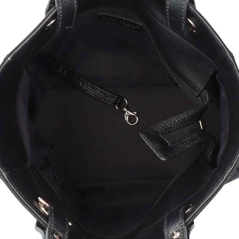 Chanel Paris Biarritz Tote PM Handbag PVC A34208 Black Ladies Chanel Preowned