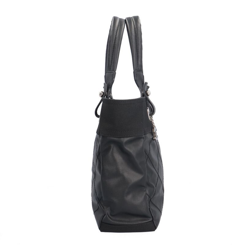 Chanel Paris Biarritz Tote PM Handbag PVC A34208 Black Ladies Chanel Preowned