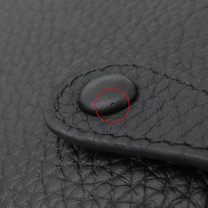 Hermes Shoulder Bag Evelyn TPM Taurillon Clemence Black Silver Hardware Black