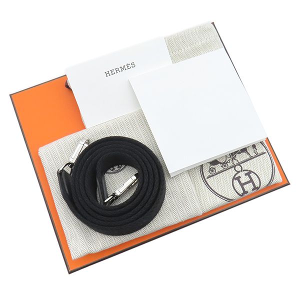 Hermes Shoulder Bag Evelyn TPM Taurillon Clemence Black Silver Hardware Black