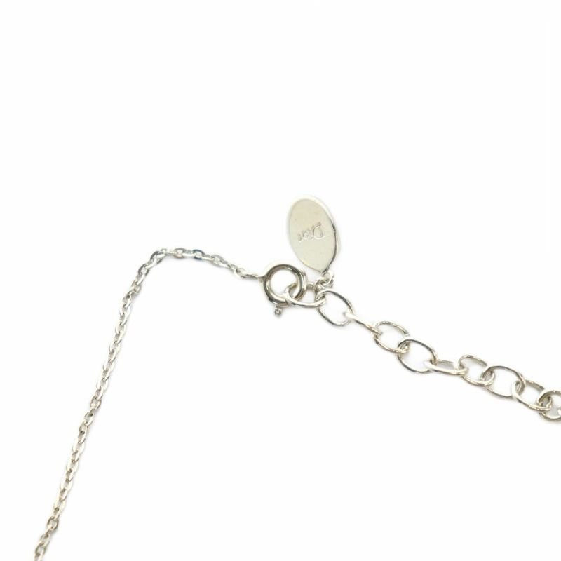 Christian DIOR Necklace Accessories Pendant Rhinestone Logo Silver Color - GY18