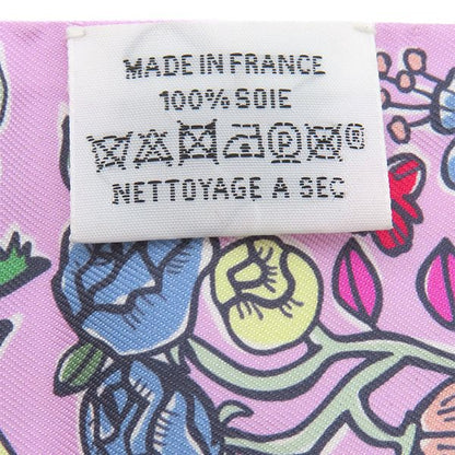 Hermes Scarf Twillie Silk Palm Rose Vif and Camel [mille Et Un Lapins the