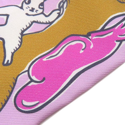 Hermes Scarf Twillie Silk Palm Rose Vif and Camel [mille Et Un Lapins the