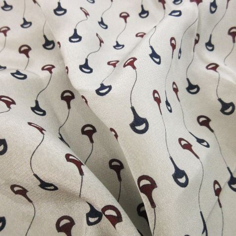 Gucci 70s Vintage Scarf Silk Interlocking Sherry Line Total Logo Gray CK22 -