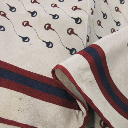 Gucci 70s Vintage Scarf Silk Interlocking Sherry Line Total Logo Gray CK22 -