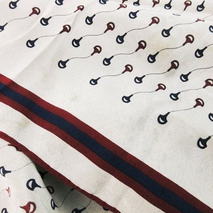 Gucci 70s Vintage Scarf Silk Interlocking Sherry Line Total Logo Gray CK22 -