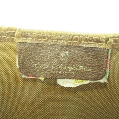 Gucci Tote Bag GG Supreme Interlocking Sherry Line Canvas Coated Leather Brown