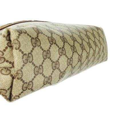 Gucci Tote Bag GG Supreme Interlocking Sherry Line Canvas Coated Leather Brown