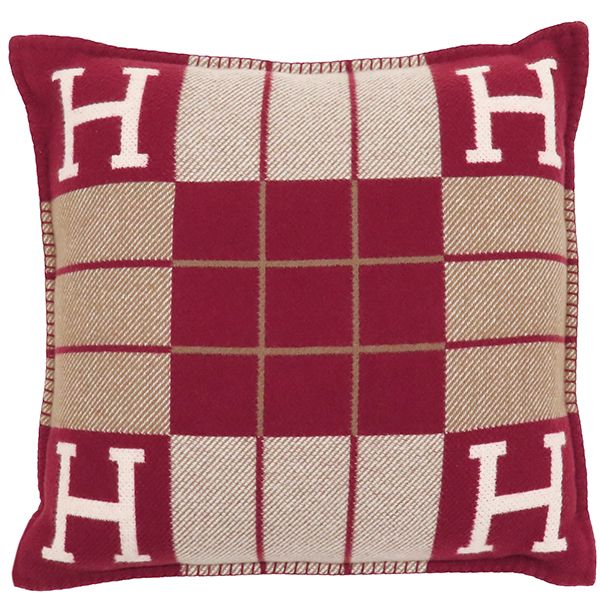 Hermes Avalon 3 Cushion Wool Cashmere Ecru and Rouge Cabas - Removable [storage