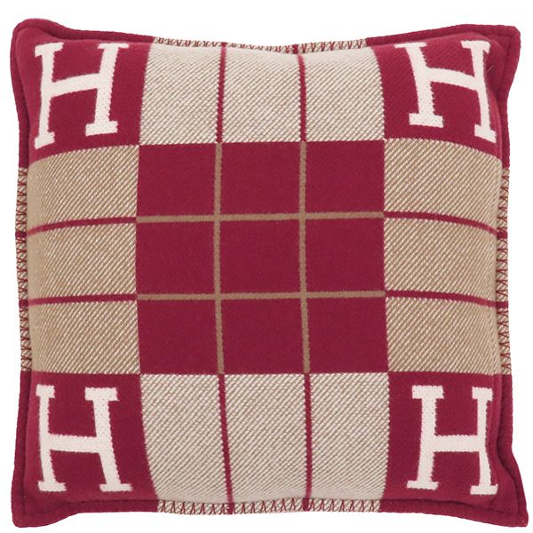 Hermes Avalon 3 Cushion Wool Cashmere Ecru and Rouge Cabas - Removable [storage