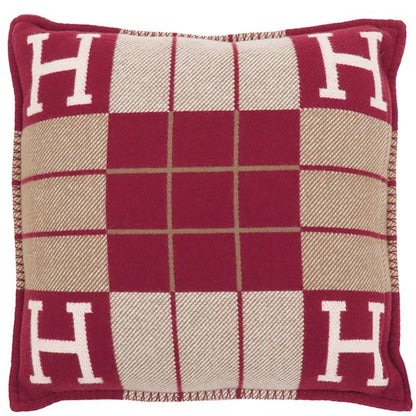 Hermes Avalon 3 Cushion Wool Cashmere Ecru and Rouge Cabas - Removable [storage