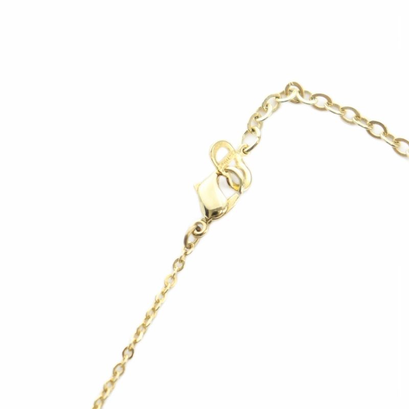 Christian DIOR Necklace Accessories Pendant Logo Rhinestone Gold Color - GY18