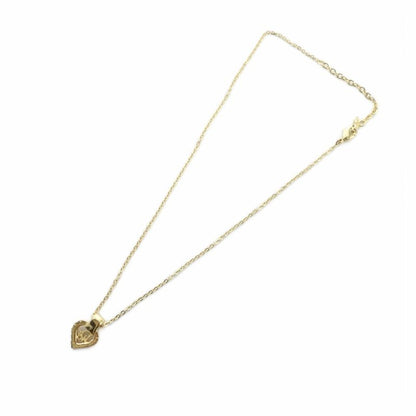 Christian DIOR Necklace Accessories Pendant Logo Rhinestone Gold Color - GY18