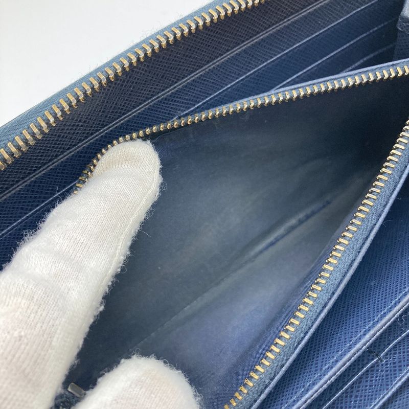 Prada Round Zipper Long Wallet 2ml317 Navy