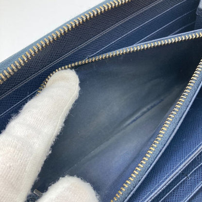 Prada Round Zipper Long Wallet 2ml317 Navy