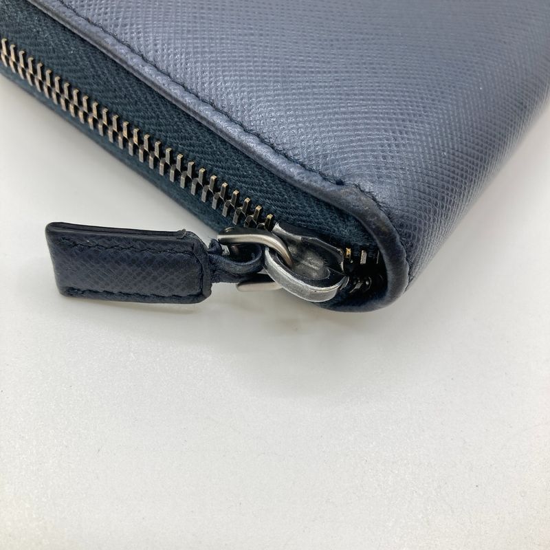 Prada Round Zipper Long Wallet 2ml317 Navy