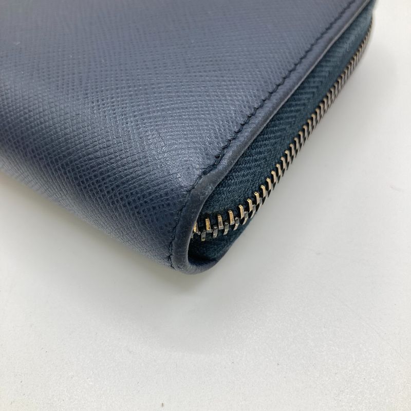 Prada Round Zipper Long Wallet 2ml317 Navy