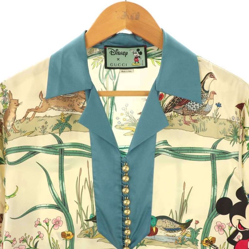 Gucci X Disney Silk Shirt Cubic Sleeve 36 Beige 596712 HK - OS