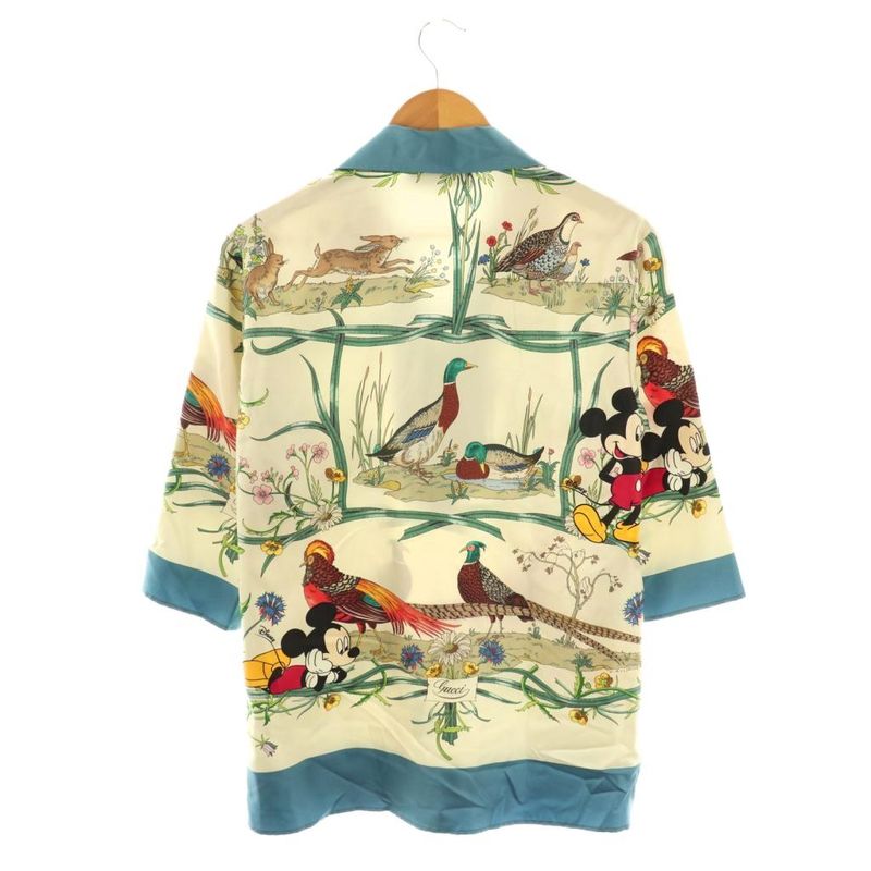 Gucci X Disney Silk Shirt Cubic Sleeve 36 Beige 596712 HK - OS