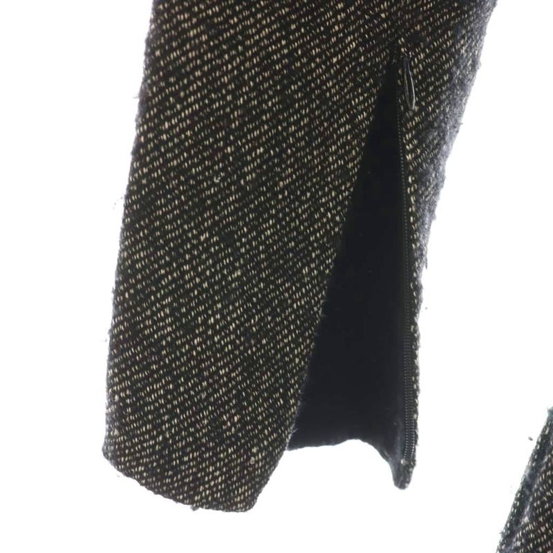 Celine Phoebe Period Wool Linen Blend Long Sleeve Dress Knee Length 36 Black DF