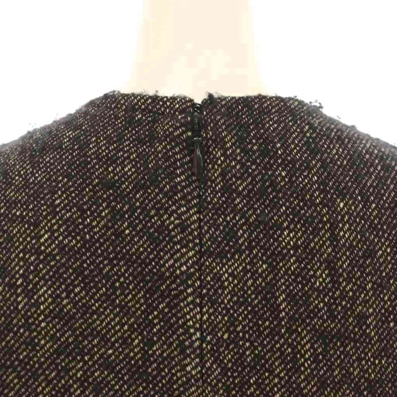 Celine Phoebe Period Wool Linen Blend Long Sleeve Dress Knee Length 36 Black DF