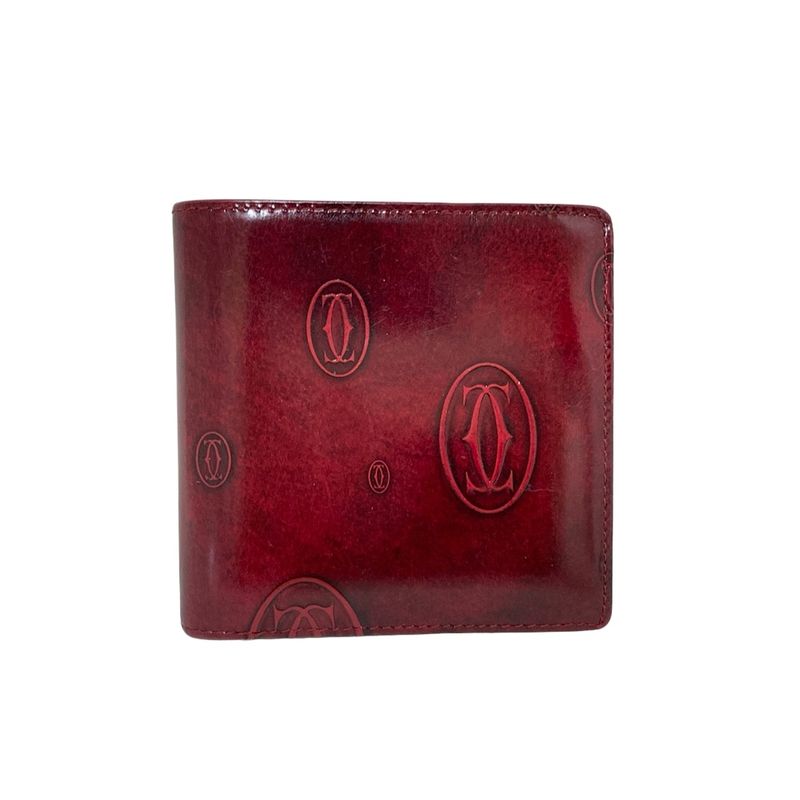 Cartier Bifold Wallet Happy Birthday Bordeaux Leather