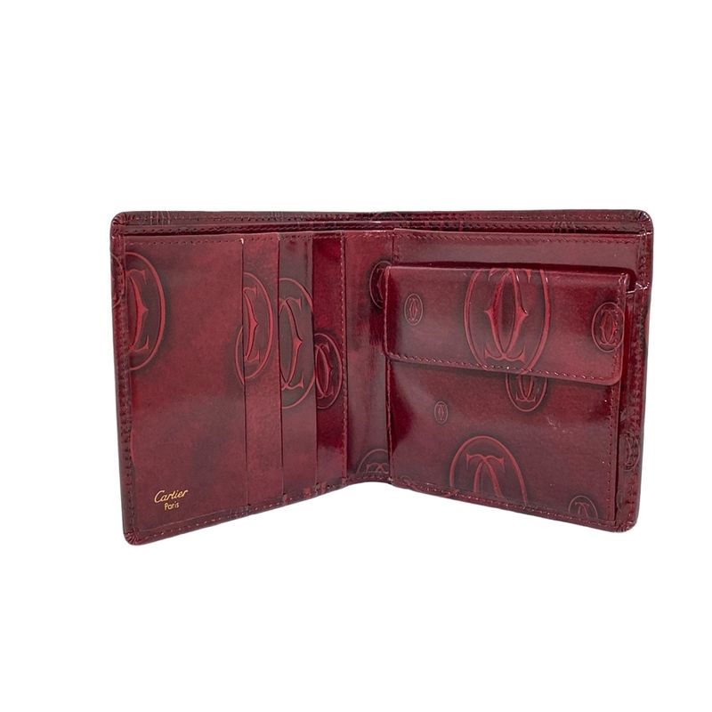 Cartier Bifold Wallet Happy Birthday Bordeaux Leather