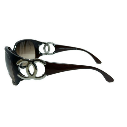 Chanel Sunglasses 6014 Dark Brown And Silver Coco Mark