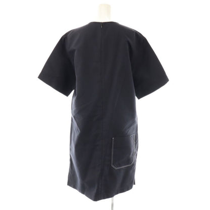 Celine Phoebe Period 2 6R32 2614 Back Pocket Stitching Dress Short Sleeve Knee