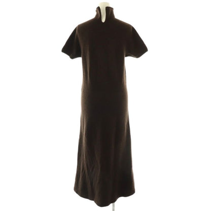 Chanel 00A Cashmere High Neck Knit Dress Short Sleeves 38 Brown ES - OS