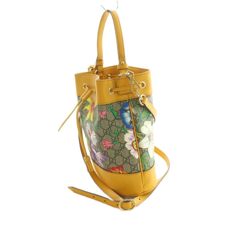 Gucci Ophidia Small Basket Bag 2WAY Handbag Shoulder Bag GG Pattern Flora