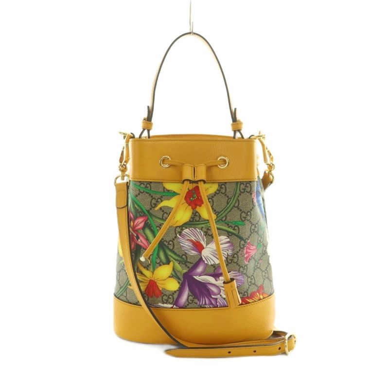 Gucci Ophidia Small Basket Bag 2WAY Handbag Shoulder Bag GG Pattern Flora